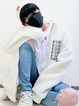 「韓国コーデ」｜「アイテム（ブルゾン）」を使った、마론(マロン)さん（メンズ・174cm）の秋コーディネート
