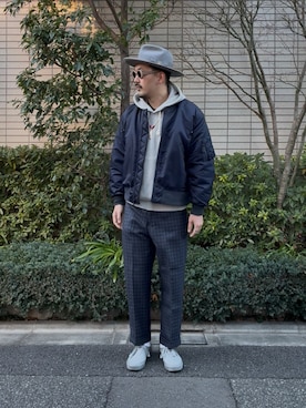 「BEAMS PLUS（ビームスプラス）のアイテム」を使った、8ight ㉝ on1さん（メンズ・187cm）の冬コーディネート