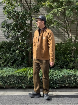 「アイテム（カバーオール）」を使った、8ight ㉝ on1さん（メンズ・187cm）の秋コーディネート