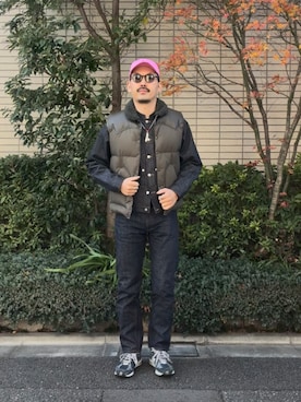 「アイテム（ダウンベスト）」を使った、8ight ㉝ on1さん（メンズ・187cm）の冬コーディネート