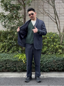 「BEAMS PLUS（ビームスプラス）のアイテム」を使った、8ight ㉝ on1さん（メンズ・187cm）の春コーディネート