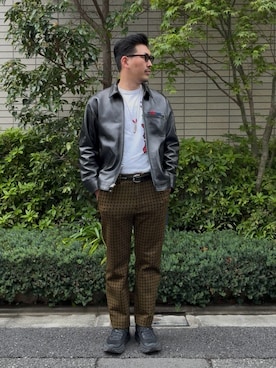 「レザージャケット」｜8ight ㉝ on1さん（メンズ・187cm）の夏コーディネート