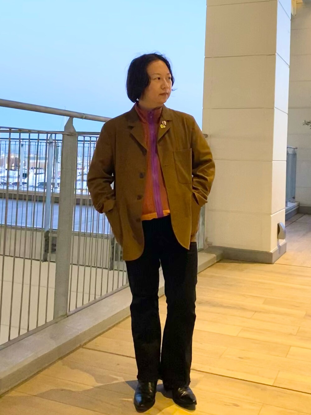 「チョコ色に染まれ、ほめられ本命コーデ、メンズファッション、シンプルスタイル、ブラウンコーデ」｜「UNIQLOのアイテム（テーラードジャケット、ブラウン系）」を使った、mrkwさん（メンズ・165cm）の冬コーディネートの1枚目の写真