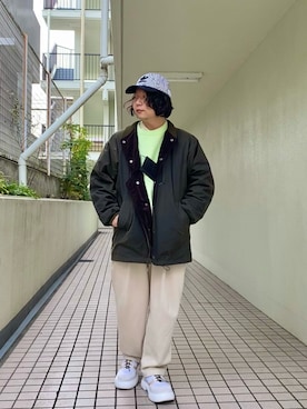 「adidas（アディダス）のアイテム（帽子）」を使った、mrkwさん（メンズ・165cm）の冬コーディネート