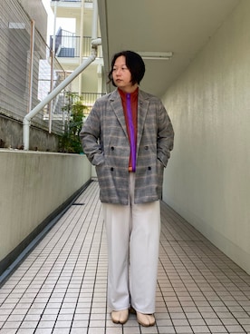 「春服デビュー宣言」｜「アイテム（ジャージ）」を使った、mrkwさん（メンズ・165cm）の春コーディネート