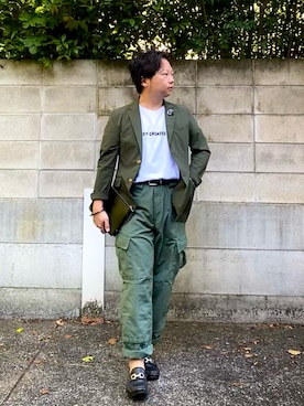 「MB（エムビー）のアイテム（バッグ）」を使った、mrkwさん（メンズ・165cm）の冬コーディネート