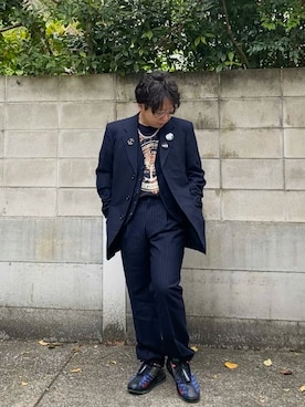 「Yves Saint Laurent（イヴサンローラン）のアイテム（テーラードジャケット）」を使った、mrkwさん（メンズ・165cm）の冬コーディネート