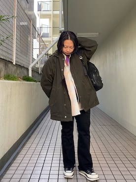 「adidas（アディダス）のアイテム（ジャージ）」を使った、mrkwさん（メンズ・165cm）の冬コーディネート