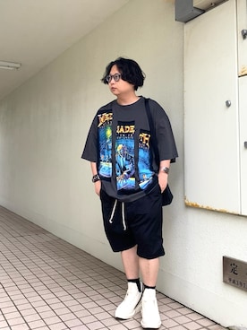 「RICK OWENS」｜「アイテム（アクセサリー）」を使った、mrkwさん（メンズ・165cm）の春コーディネート