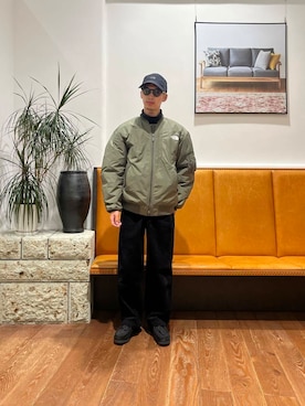 「ノースフェイス」｜「アイテム（ブルゾン）」を使った、奥田　集さん（メンズ・170cm）の冬コーディネート