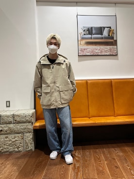 「Lee（リー）のアイテム（パンツ）」を使った、奥田　集さん（メンズ・170cm）の春コーディネート