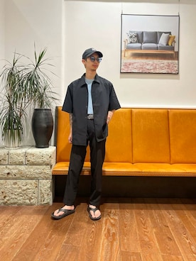 「夏セットアップ」｜奥田　集さん（メンズ・170cm）の夏コーディネート