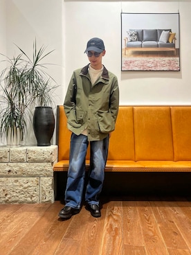 「Barbour（バブアー）のアイテム（その他アウター）」を使った、奥田　集さん（メンズ・170cm）の冬コーディネート
