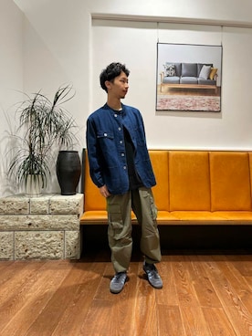 「アイテム（デニムジャケット）」を使った、奥田　集さん（メンズ・170cm）の夏コーディネート