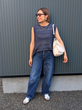 「アイテム（デニムパンツ）」を使った、りやんさん（レディース・158cm・30代）の夏コーディネート
