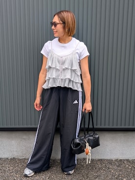「アイテム（チャーム）」を使った、りやんさん（レディース・158cm）の秋コーディネート