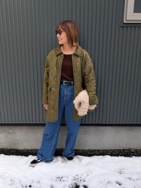 「アイテム（ミリタリージャケット）」を使った、りやんさん（レディース・158cm）の秋コーディネート