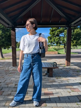 「アイテム（デニムパンツ）」を使った、りやんさん（レディース・158cm・30代）の夏コーディネート