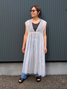「アイテム（タンクトップ）」を使った、りやんさん（レディース・158cm・30代）の夏コーディネート