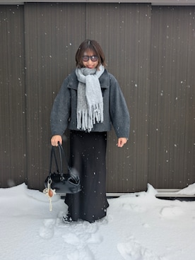 「uyu.（ウユ）のアイテム」を使った、りやんさん（レディース・158cm）の冬コーディネート