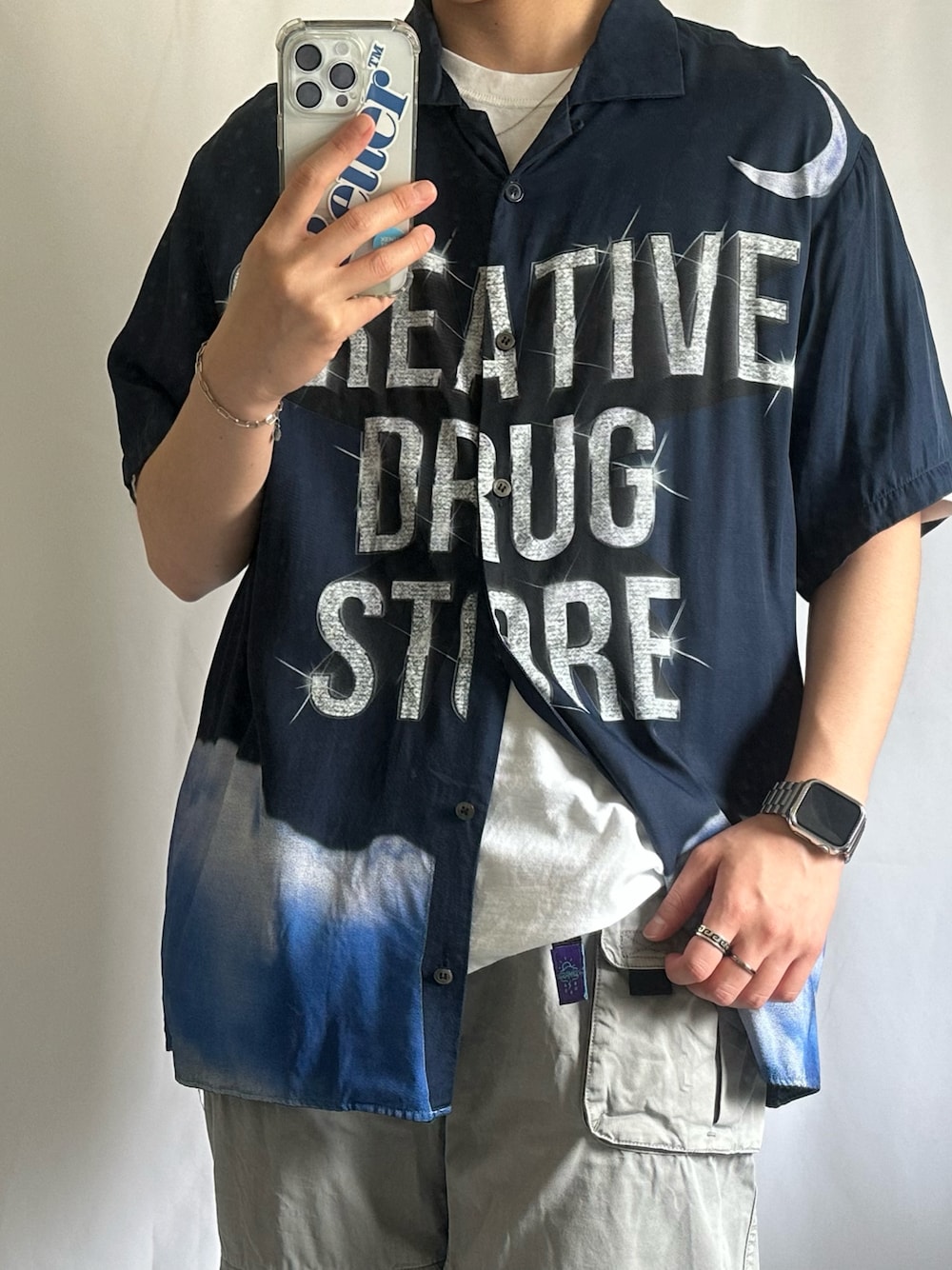 「ttt-msw、CREATIVEDRUGSTORE、DAIRIKU、GRAMICCI、Alwayth」｜「TTT MSWのアイテム（シャツ/ブラウス、ブルー系）」を使った、@3710blueさん（メンズ・162cm）の春コーディネートの1枚目の写真