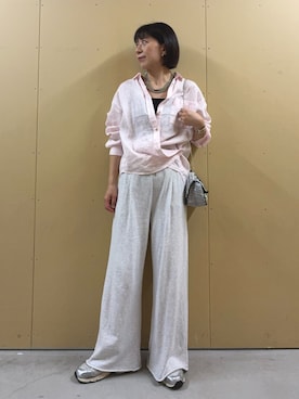 「fredy emue（フレディエミュ）の【人気の為、再販売！】パール/メタルマルチロングネックレス（ネックレス、シルバー系）」を使った、kobayashiさん（レディース・164cm）の春コーディネート