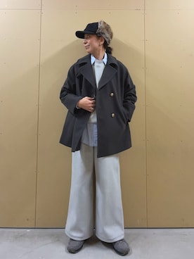 「アイテム（ピーコート）」を使った、kobayashiさん（レディース・164cm）の冬コーディネート