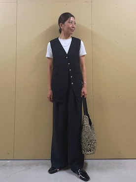 「アイテム（かごバッグ）」を使った、kobayashiさん（骨格ストレート・レディース・164cm）の夏コーディネート