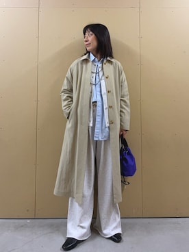 「fredy emue（フレディエミュ）のパール／メタルマルチロングネックレス（ネックレス、シルバー系）」を使った、kobayashiさん（レディース・164cm）の春コーディネート