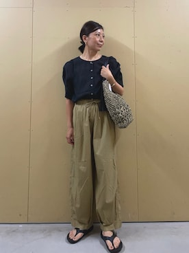 「アイテム（かごバッグ）」を使った、kobayashiさん（骨格ストレート・レディース・164cm）の夏コーディネート