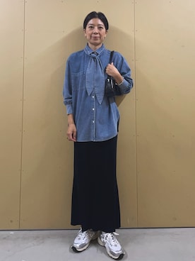 「ボウタイシャツ」｜kobayashiさん（レディース・164cm）の秋コーディネート