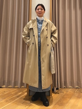 「アウターコーデ」｜「アイテム（トレンチコート）」を使った、kobayashiさん（レディース・164cm）の冬コーディネート