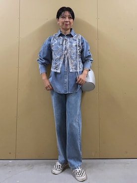 「アイテム（ベスト、シルバー系）」を使った、kobayashiさん（レディース・164cm）の夏コーディネート