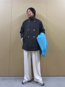 「アイテム（ピーコート）」を使った、kobayashiさん（レディース・164cm）の秋コーディネート
