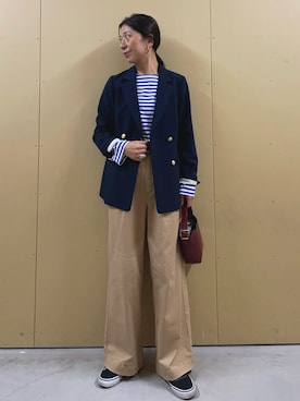「アイテム（テーラードジャケット）」を使った、kobayashiさん（レディース・164cm）の秋コーディネート