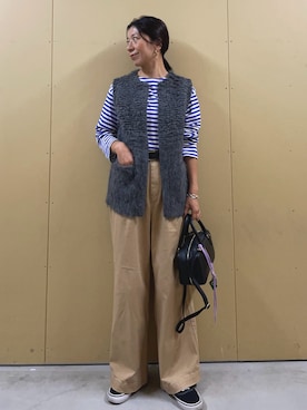 「アイテム（ベスト）」を使った、kobayashiさん（レディース・164cm）の秋コーディネート