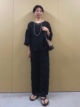 「シア―ブラウス」｜「アイテム（アクセサリー）」を使った、kobayashiさん（レディース・164cm）の夏コーディネート