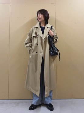 「fredy emue（フレディエミュ）の【ENESS/エネス】カウレザーフリンジローファー（その他シューズ、ブラック系）」を使った、kobayashiさん（レディース・164cm）の秋コーディネート