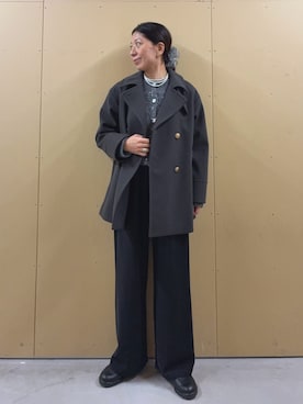 「アイテム（ピーコート）」を使った、kobayashiさん（レディース・164cm）の冬コーディネート