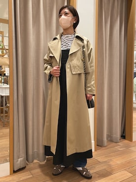 「キャミワンピ」｜「アイテム（トレンチコート）」を使った、kobayashiさん（レディース・164cm）の春コーディネート