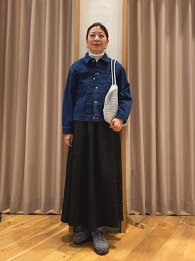 「GEVACO」｜「アイテム（デニムジャケット）」を使った、kobayashiさん（レディース・164cm）の冬コーディネート