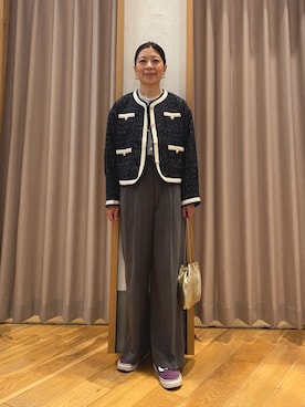 「FREDY&GLOSTER」｜「アイテム（ノーカラージャケット）」を使った、kobayashiさん（レディース・164cm）の秋コーディネート