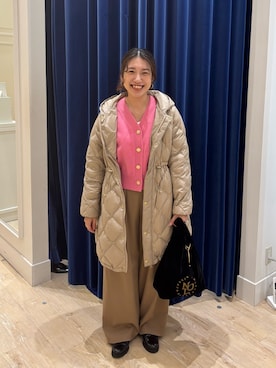 「NOLLEY’S Sophi（ノーリーズソフィ）の《セットアップ対応》ウォッシャブルウール混ツイルハイウエストワイドパンツ（その他パンツ）」を使った、nol  komatsubaraさん（レディース・159cm）の秋コーディネート