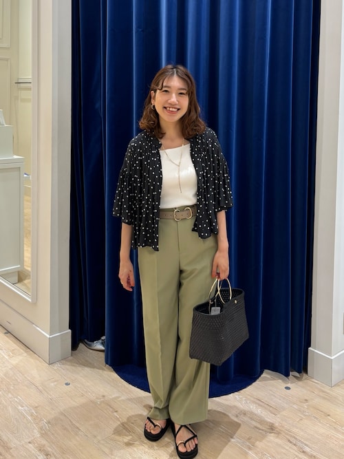 ブラウス シャツ ドットギャザーショート丈ブラウス レディース NOLLEY'S ブラウス シャツ ドットギャザーショート丈ブラウス