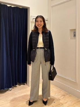 「アイテム（ダウンジャケット/コート、ブルー系）」を使った、nol  komatsubaraさん（レディース・159cm）の秋コーディネート