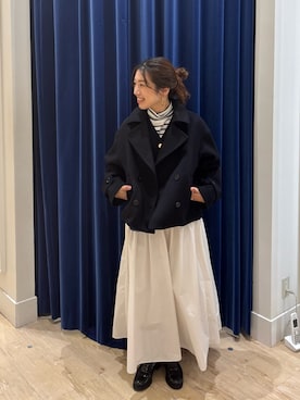 「アイテム（ピーコート）」を使った、nol  komatsubaraさん（レディース・159cm）の秋コーディネート