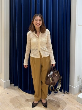 「アイテム（チャーム）」を使った、nol  komatsubaraさん（レディース・159cm）の秋コーディネート