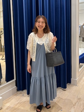 「アイテム（かごバッグ）」を使った、nol  komatsubaraさん（レディース・159cm）の夏コーディネート