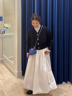 「NOLLEY’S（ノーリーズ）のアイテム（ニット/セーター）」を使った、nol  komatsubaraさん（レディース・159cm）の秋コーディネート