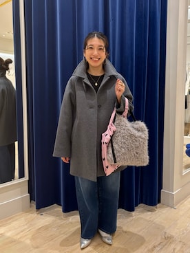 「アイテム（エコバッグ/サブバッグ）」を使った、nol  komatsubaraさん（レディース・159cm）の冬コーディネート